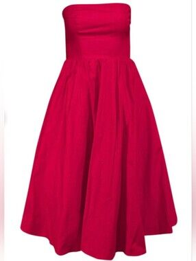 Reformation - Red Strapless Dress "Buttercup" 